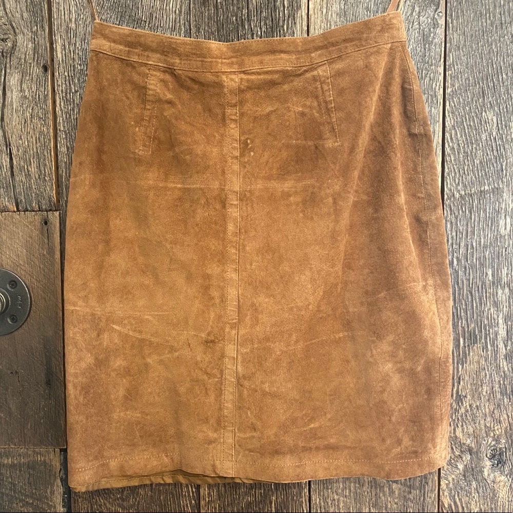 Suede pencil skirt